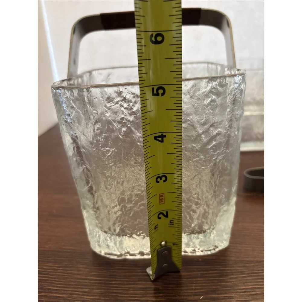 VTG Hoya Japan Ice Scalloped‎ Frosted MCM Square Ice Bucket & 2 Serving Bowls